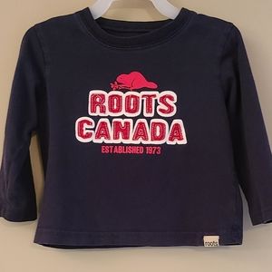 Roots Canada navy long sleeved tee shirt
